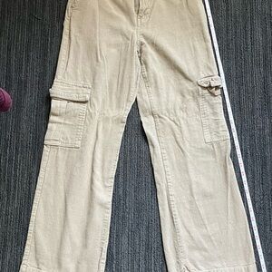 Tan Corduroy Cargo Pants